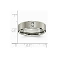 thumbnail image 7 of Grey Titanium Ring Band Wedding Diamond Round Satin & Polished with Diamonds 7mm, 7 of 7