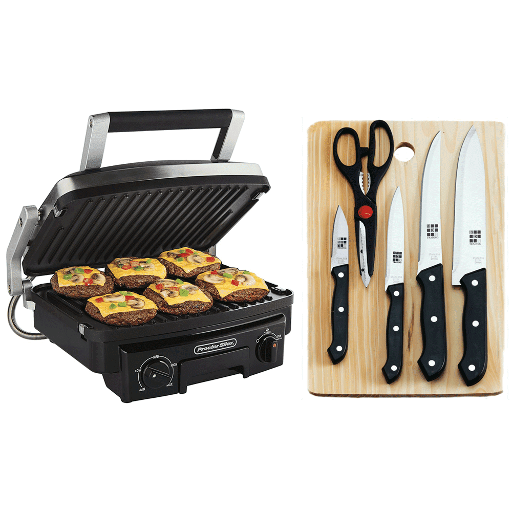 Proctor Silex 5in1 Indoor Countertop Grill Griddle & Panini Press