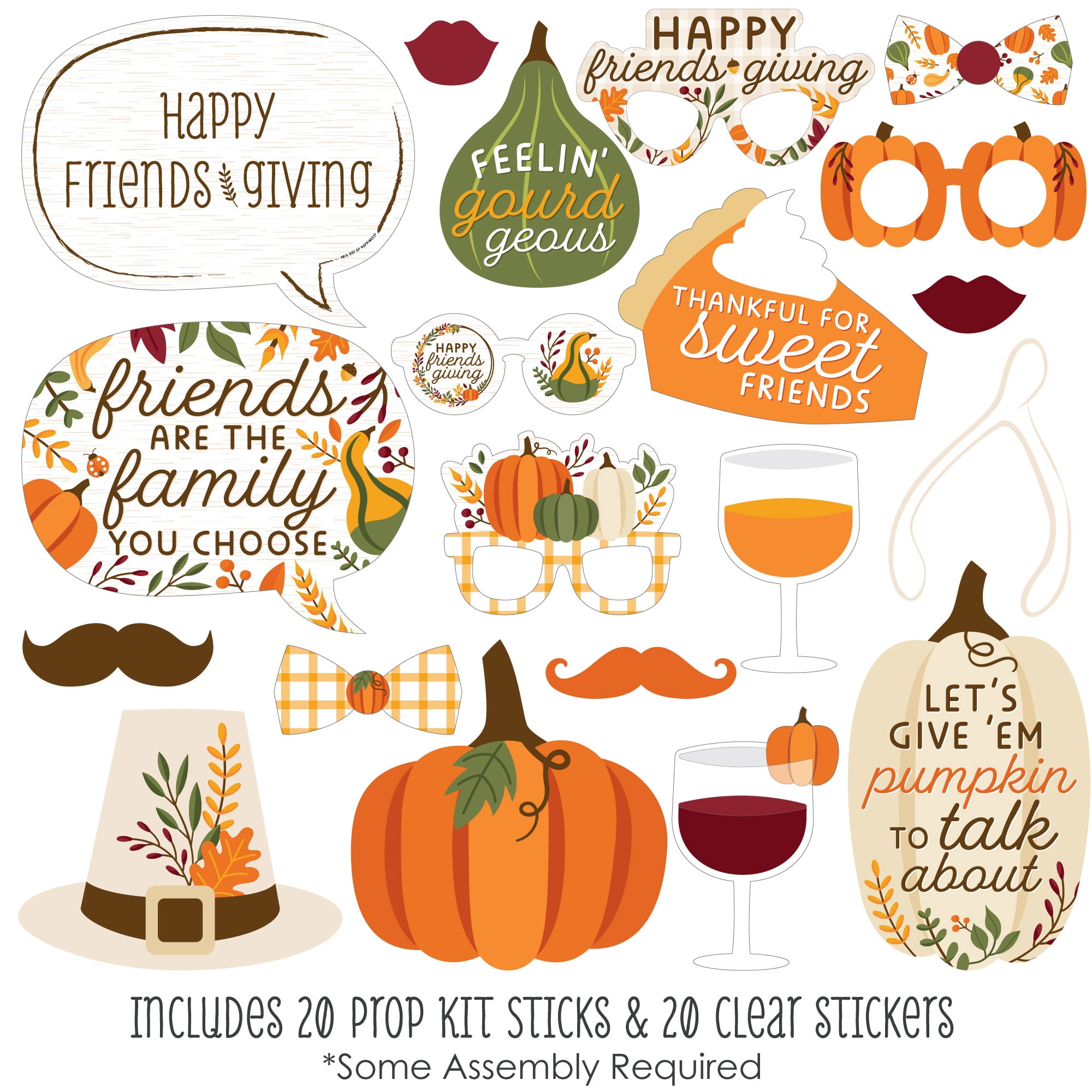 12 Thanksgiving Goodie Bags 'Fall Friends' – Geschenktüten Zum Selbstbefüllen, Herbst-Design, Aus Stabilem Karton