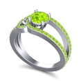 thumbnail image 2 of Diamond-Capitals 2.50 Carat Wonderful Round Cut Peridot Gemstone Wedding Ring for her Solid 14K White Gold Size 4, 2 of 8