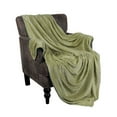 thumbnail image 2 of BNM Solid Fleece Plush Fluffy Blanket, Throw, Sage, 2 of 6
