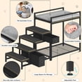 thumbnail image 4 of Dog Window Perch with Steps, Dog Bunk Bed Cat Windows Perch with Couch and 2 Fabric Drawer, Pet Bed and Pet Srairs Sets, Indoor Pet Furniture, Gray, 4 of 8