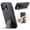 Black, variant on ELEHOLD Case for iPhone 16, Premium Leather Case with Kickstand and Grip Strap,Black