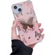 thumbnail image 1 of Funda de mariposa rosa compatible con iPhone 13 Pro Max, bonita funda Kpop, con efecto espejo degradado rosa para mujeres y niñas., 1 of 8