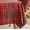 Greengoldplaid, variant on Red Tartan Plaid Snowflake Christmas Tablecloth, Winter Holiday Tablecloths for Rectangle Tables Parties Dining Farmhouse Kitchen Decor