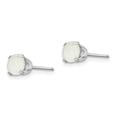thumbnail image 5 of Auriga Fine Jewelry 14K White Gold 5mm Opal Stud Earrings for Women, 5 of 6