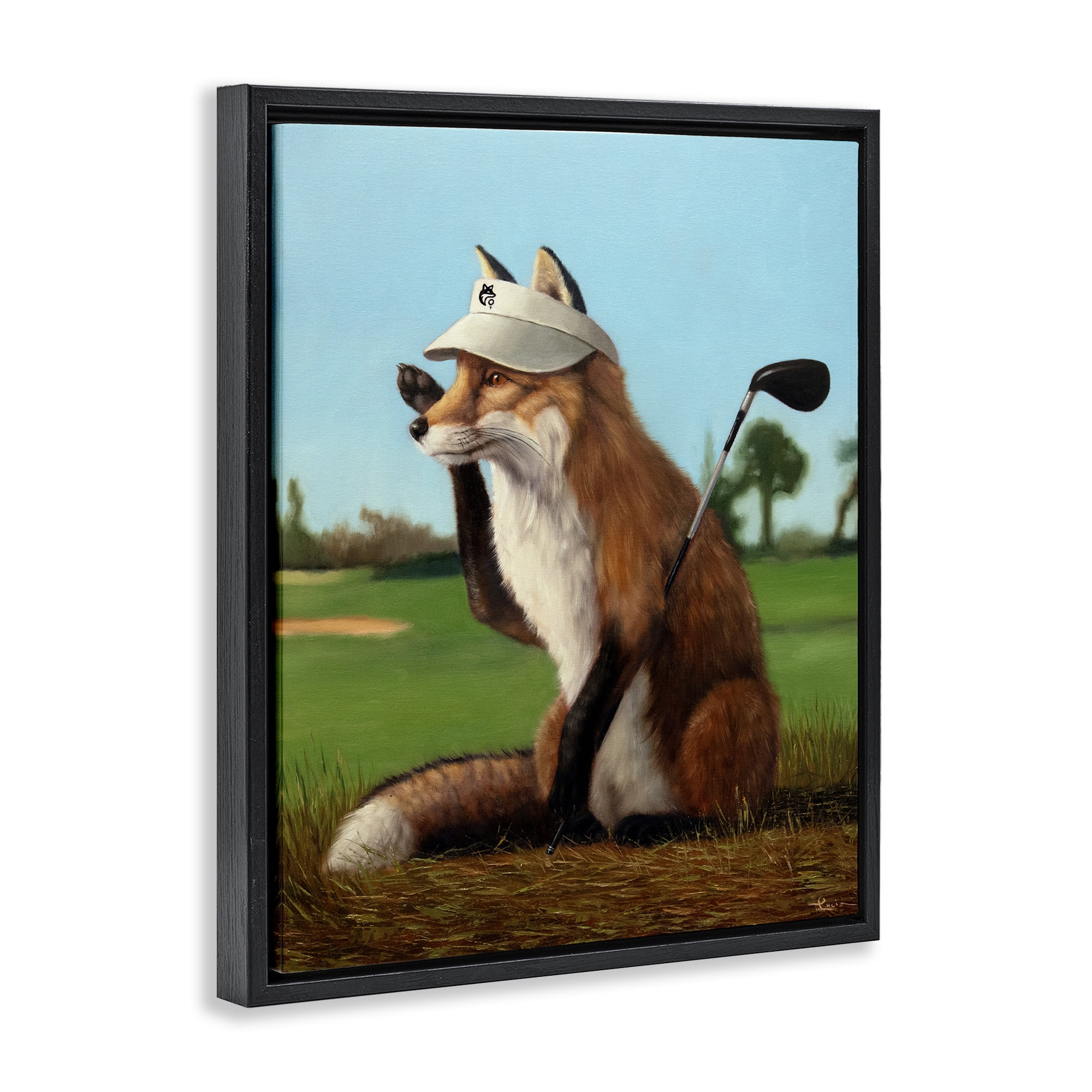 Stupell Industries Fox Drive Golfer Black Framed Floater Canvas Wall Art, design by Lucia Heffernan