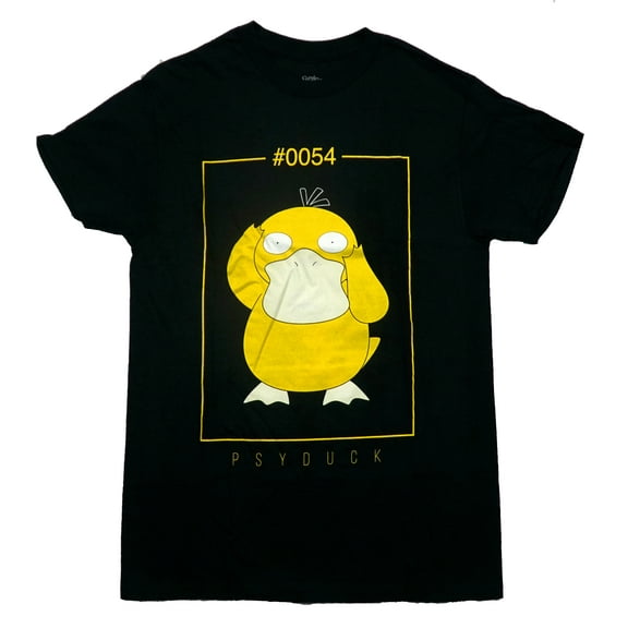 Pokemon Mens T-Shirt - PsycDuck #0054 Inside Yellow Outlined Box (Small)