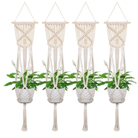 Eeekit 4 Pack Macrame Plant Hanger Indoor Outdoor Hanging