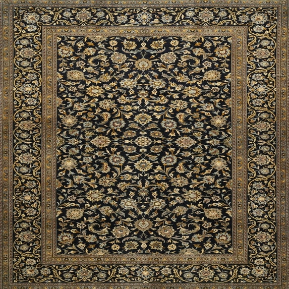 Ahgly Company Indoor Square Traditional Orange Brown Persian Area Rugs, 5' Square