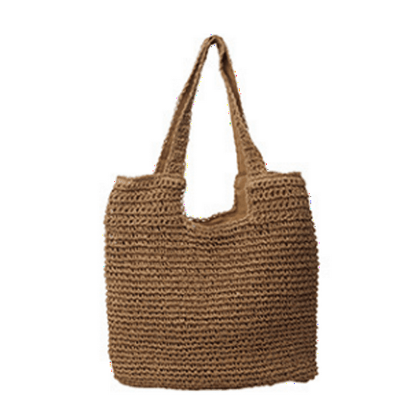 GASTROPOD Handwoven Straw Tote Bag,Large Capacity Beach Shoulder Bag,Boho Chic Summer Vacation Bag for Women,Brown