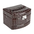 thumbnail image 1 of Portable Jewelry Box Storage Multi Layer Organizer Case Ring Earring Necklace Mirror (Coffee), 1 of 4