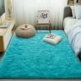 thumbnail image 6 of ZENELESS 9'x12' Teal Blue Plush Shaggy Rug, Extra Large Soft Indoor Modern Fluffy Carpet for Stylish Home Decor, 6 of 6