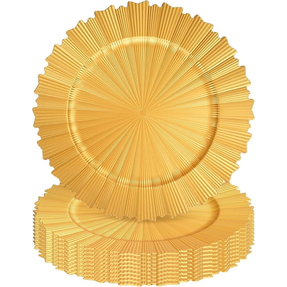 Silver Charger Plates Bulk - Elegant Silver Chargers for Dinner Plates  Wedding &; Event Decorative Charger Plates Set（Fluted ）