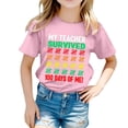 thumbnail image 1 of PMVFHDE T-Shirts pour Filles T-Shirts pour Filles Hauts de Mode pour Filles Hauts Décontractés Imprimés Col Rond Manches Courtes T-Shirt Décontracté Rose Clair, 5-6 Ans, 1 of 6