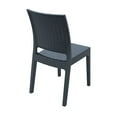 thumbnail image 2 of Pemberly Row Contemporary Wickerlook Patio Dining Chair in Dark Gray, 2 of 13
