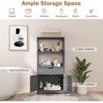 thumbnail image 4 of Bathroom Floor Cabinet, Freestanding Storage Cabinet with Open Shelves Drawer Door Cupboard, Kitchen Appliance Cabinet, 48" Bathroom Furniture for Living Room Kitchen Bathroom (Grey), 4 of 7