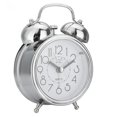 thumbnail image 1 of Despertador 4 '' con , manecillas de movimiento silencioso, reloj despertador, sin repetición Plata2 Gloria Reloj despertador con campana gemela, 1 of 7