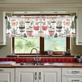 thumbnail image 3 of Yayeee Kitchen Curtains Tier Set of 2 Light Filtering 57"x24" Over Sink Window Panels, White Christmas Cups, 3 of 7