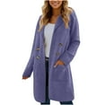 thumbnail image 1 of WRKEKC Women's Oversized Shacket Jacket Fleece Lined Zip Front Utility Pockets Workwear Cardigan, 1 of 6