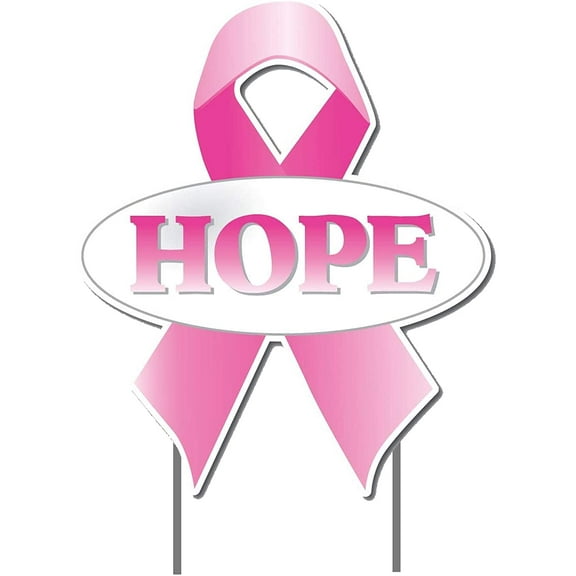 VictoryStore Hope Breast Cancer Awareness Ribbon Yard Sign, Breast Cancer Awareness Yard Decorations, 13647