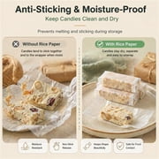 GIXUSIL 1200 Pieces Edible Paper Glutinous Rice Paper 2.3x3.1 inch Candy Wrappers Sugar Paper for Kitchen Baking Cake Nougat Chocolate Toffee (Transparent White)