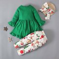 thumbnail image 6 of NOLDARES Baby Girl Clothes Toddler Girl Fall Outfit Long Sleeve Ruffle Shirt Cute Pant Clothing Sets(Green,5-6 Y), 6 of 9