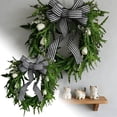 thumbnail image 3 of Leojiow 17.71" Minimalist Style With Leaves And Bows For Front Door Porch Window Green For Home Farmhouse Summer Fall All Seasons 45Cm Utility, 3 of 7