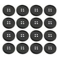 thumbnail image 1 of 100 Pcs Four Holes Classic Round Buttons Handmade Costume Tool Sewing Resin Buttons Needlework Scrapbooking DIY Accessories (Black, 15mm), 1 of 5