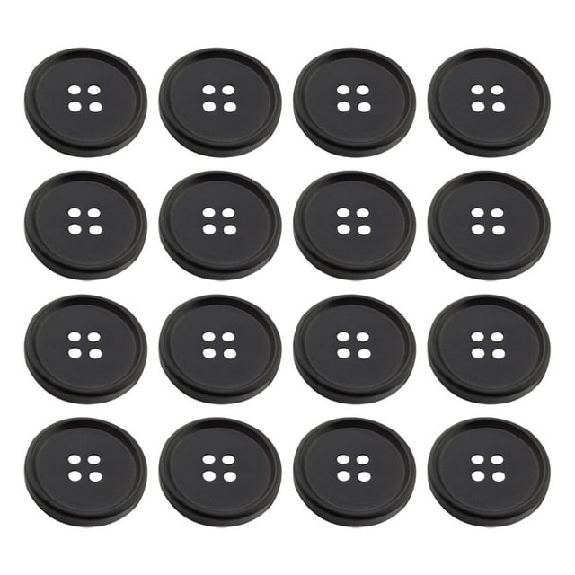 SHISUYAN 100 Pcs Boutons Ronds Classiques à Quatre Trous Outil de Costume Fait Main Boutons en Résine pour Couture Couture Scrapbooking Accessoires DIY (Noir, 15mm)