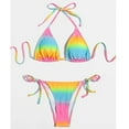 thumbnail image 2 of Aayomet Bikini Sets for Women Tie-Dye Two Piece Lace Leg Women's Swimsuit High Cut Print Set Up Bikini Swimwears Tankinis,Multicolor L, 2 of 5