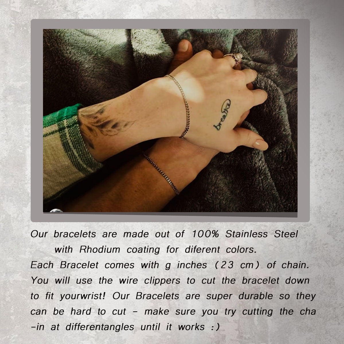 【Official Product】Unisex Permanent Couples Bracelets with Special Clasp - Perfect Date Night Gift for Anniversary and Birthday Fashion