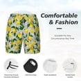 thumbnail image 4 of Kdxio Lemon1 Print Men's Swim Trunks with Compression Liner 7 Inch Inseam Quick Dry Swim Shorts, 4 of 7