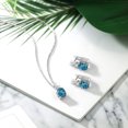 thumbnail image 4 of 5.45 Cttw London Blue Topaz Pendant and Earrings Jewelry Set for Women | 925 Sterling Silver | Gemstone Birthstone | With 18 inch Silver Chain | Fine Jewelry Gift for Her Mom Women Wife, 4 of 4