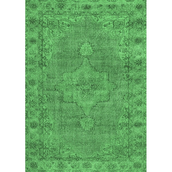 Ahgly Company Indoor Rectangle Persian Emerald Green Traditional Area Rugs, 5' x 8'