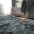 thumbnail image 3 of Debonair Super Soft Shaggy Rugs Fluffy Carpets 4x5.3 Feet Indoor Modern Plush Area Rugs for Living Room Bedroom Home Decor Upgrade Anti-Skid Rectangular Fuzzy Rug, Dark Grey, 3 of 9