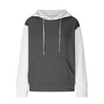 thumbnail image 4 of aidice Womens Sweatshirts Hoodie Long Sleeve Color Block Drop Shoulder Pullover Tops with Kangaroo Pockets, 4 of 6