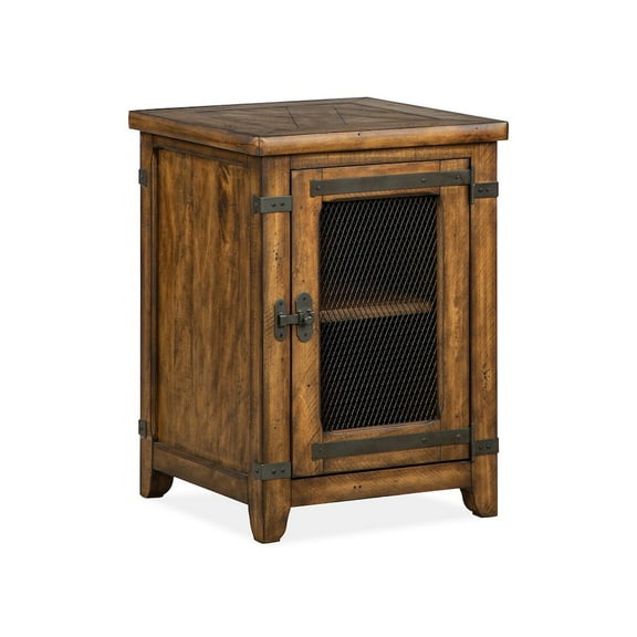 Magnussen Chesterfield Chairside End Table in Farmhouse Timber