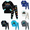 thumbnail image 6 of TOWED22 Toddler Boy Clothes Outfits 2Pcs Long Sleeve Print Round Neck Sweatshirt Top Sweatpants Casual Fall Winter Set(Light Gray,1-2 Y), 6 of 8
