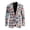 4th Of July Patriotic Patchwork, variant on Psesaysky 250th America Patriotic Pattern Lightweight Men's Suit, Slim Fit Polyester Men's Suit Jacket for Business Work