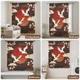 thumbnail image 6 of Japanese Style Sheer Curtains 54 Inches Long, Modern Cranes Cherry Flower Wave Brown Light Filering Curtains, Breathable Simi Curtain Privacy Drapes for Kitchen Bathroom Small Window Treatment, 6 of 9