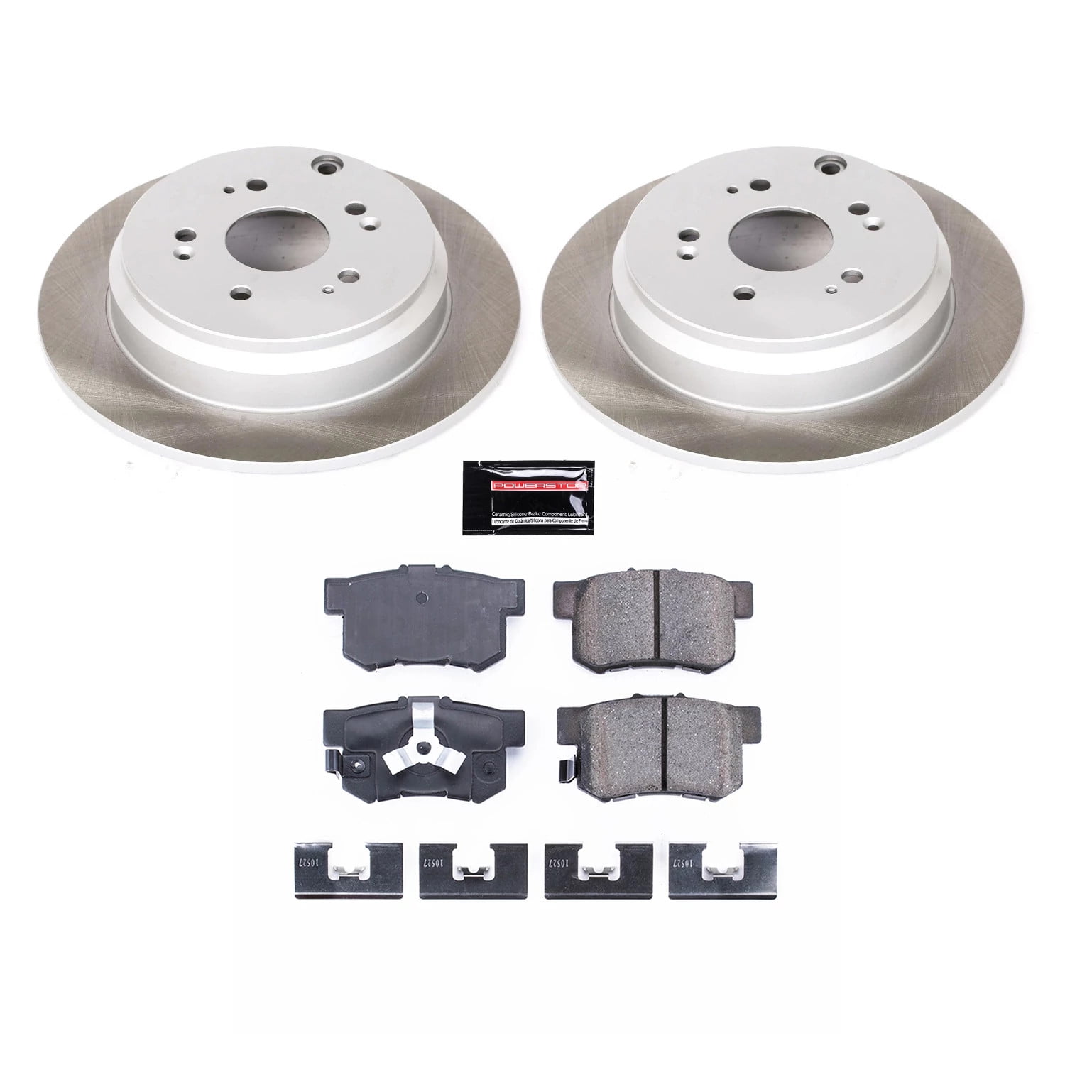 PowerStop Rear Semi-Coated Rotor and Low-Dust Ceramic Brake Pad Kit SC206