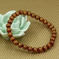 thumbnail image 3 of Natural Copper Coins Red Agate Gemstone 6mm Round Beads Stretch Bracelet 7" Unisex, 3 of 5