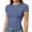 Blue, variant on Dwellite Womens Shirts - Stretchy Soft Slim Fit Short Sleeve Y2k Cute Summer Casual Workout Crewneck Tops 2026 Purple Pink L
