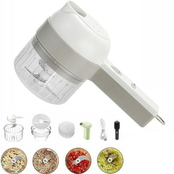 Slice Ease Electric Chopper - 4 In 1 Sliceease Vegetable Chopper Electric,Fruit Slicer, Slice Ease Vegetable Cutter for Fruit Slicer,Meat Grinder, Egg Whisk,Garlic, Peppers, Onions, Kitchen Cooking