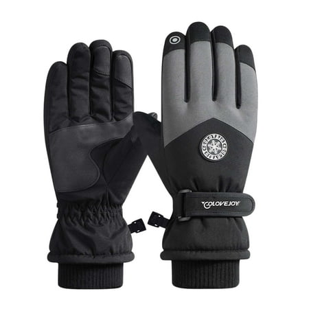 

Dadaria Womens Gloves Winter Man Gloves Winter Outdoor Windproof Ski Riding Touch-Screen Plus Velvet Double Layer Warm Gloves Black Men