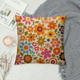 thumbnail image 2 of Nawypu  Throw Pillow Cover Orange 70S Vintage Flowers Green Power 1970 Retro Seventies 12x20 inches Home Decor Pillow Case Cushion Cover Pillowcase for Couch Bed Sofa, 2 of 5