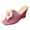 Womens Sandal - Hot Pink, variant on Wedge Sandals for Women Open Toe Slip On Mules Bohemian Rustic Oversized Burlap Flower Applique Woven Texture Summer Vacation Cruise Holiday Footwear