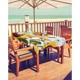 thumbnail image 2 of Hokiten Outdoor Tablecloths with Umbrella Hole & Zipper, Sunflower Bee Rectangle Tablecloth 60x120 Inch, Blue Striped Spring Farm Botanical Art Waterproof Table Cloth, Patio/Pool/Picnic Table Covers, 2 of 7