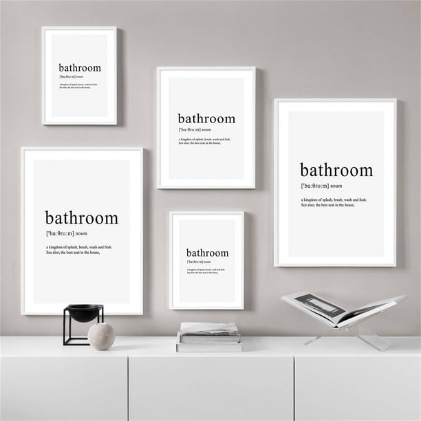 Xihbxyly Letrero de Baño Bohemio, Impresión Artística Divertida para Pared, Diseño Personalizado, Decoración para El Hogar, Un Toque Elegante, Disponible En Varios Tamaños, Sin Marco.
